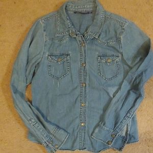 Denim button down with snaps